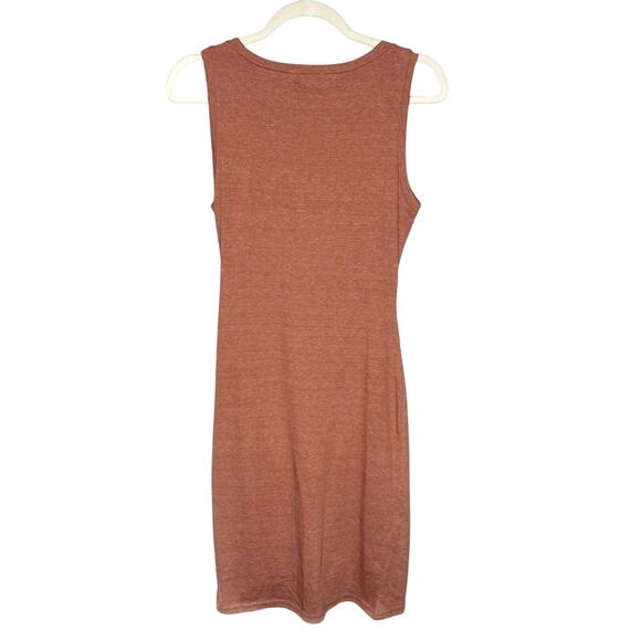 Nordstrom Leith Sleeveless Ruched Bodycon Mini Tank Dress Medium Orange Cocktail - Picture 8 of 8